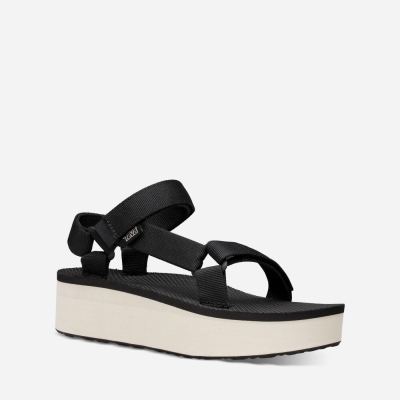 Teva Flatform Universal - Women's Teva Sandals - Black / Beige | India (OEHI90487)